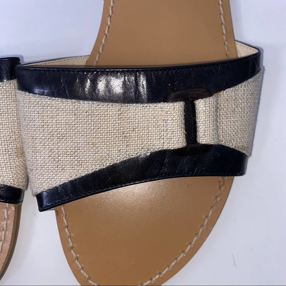 Women's Lands’ End Sandals Slides Natural Linen Look Size 11 ~ - Picture 3 of 4